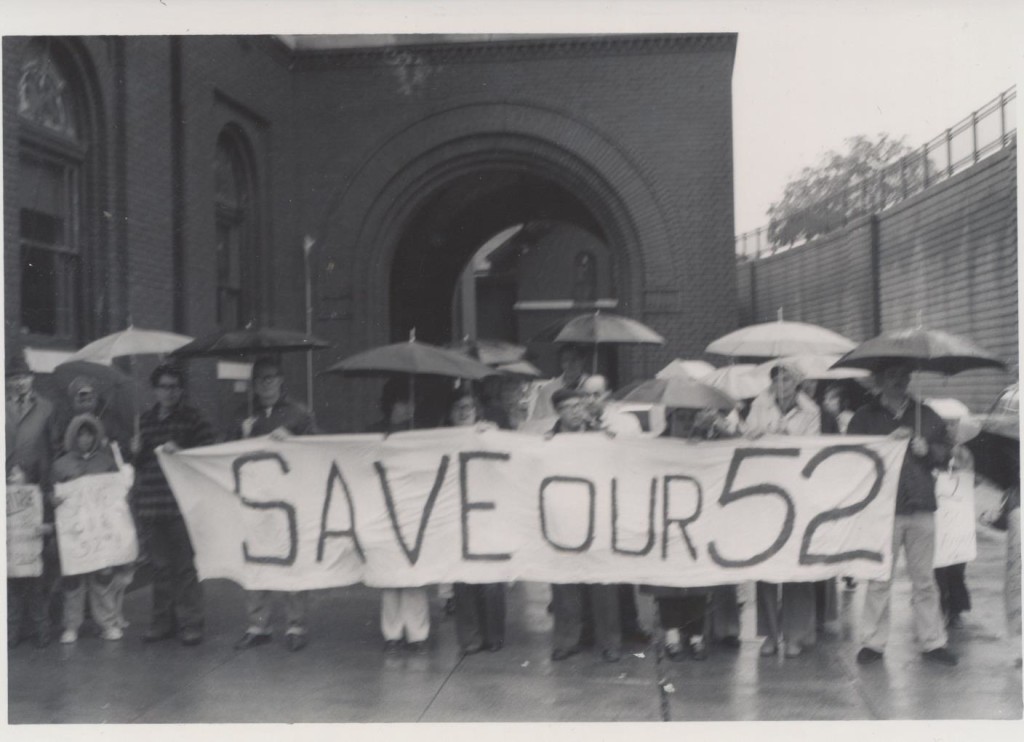 A LOOK BACK at an early accomplishment by the Bedford Mosholu Community Association: stopping the closing of the local 52nd Precinct. Photo courtesy John Reilly  