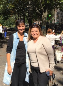 ELIZABETH QUARANTA, PRESIDENT of Friends of Mosholu Parkland (l), shares a moment with Bronx Parks Commissioner Iris Rodriguez (r). Photo courtesy Friends of Mosholu Parkland 