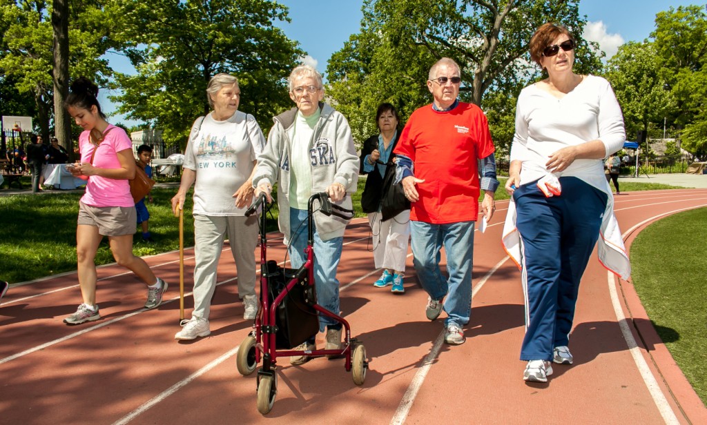 A WALK IN THE PARK. Health initiatives such as this Walk the Oval event by Montefiore Health System earned the borough a coveted prize by the Robert Wood Johnson Foundation. File Photo courtesy Montefiore Health System