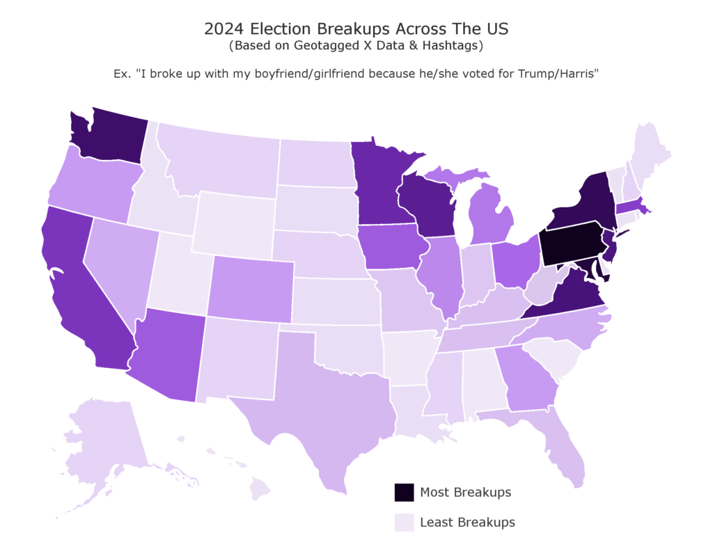 Pennsylvania Tops Country in Relationship BreakUp Announcements after