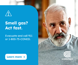 Con Edison Gas Safety ad - links to info page at ConEd website