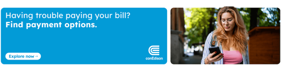 ConEd bill payment options ad - links to info webpage